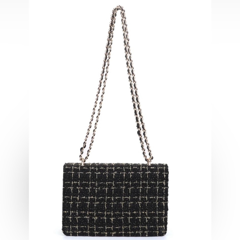 NWT Badgley Mischka Tara Tweed Chain Shoulder Bag | Classic & Chic - Picture 3 of 5